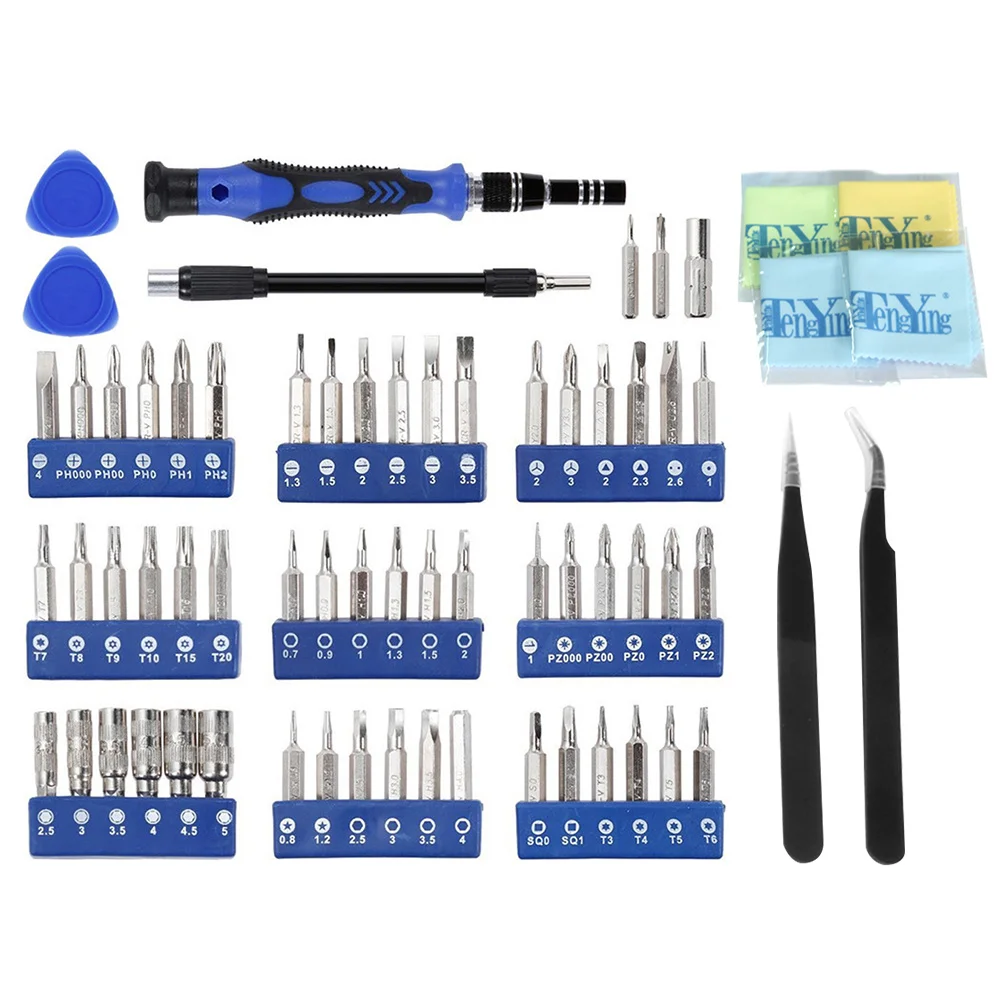 

Precision Screwdriver Set For Phone Laptop Tablet Camera Glasses Repair Kit With 1/4'' Drill Adapter Magnetic Bits