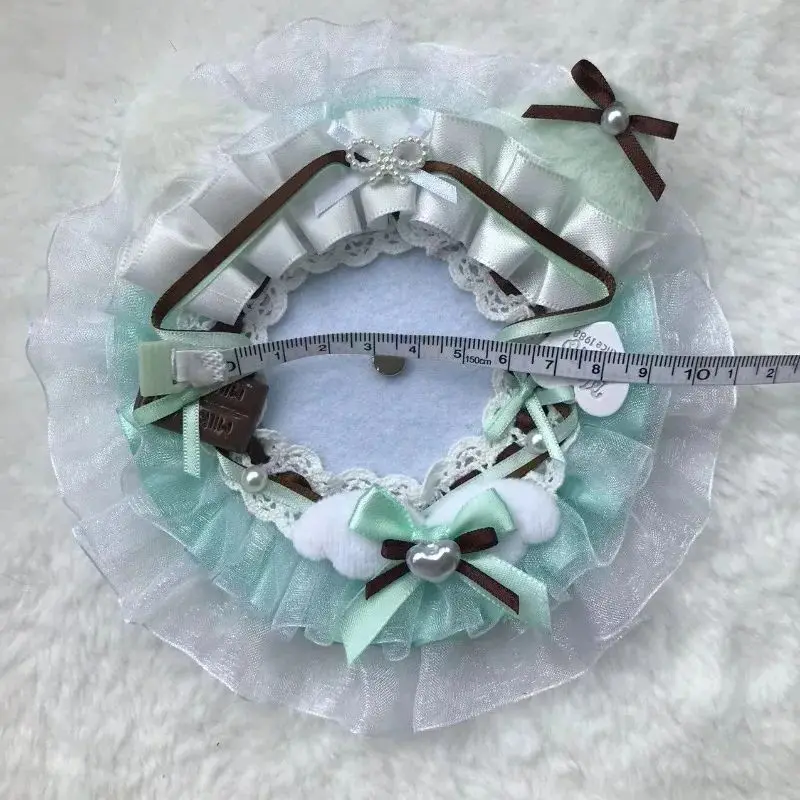 Cute Bunny Ear Photo Card Holder DIY Mint Candy Lace Bow Badge Base Kawaii Lolita Portable Itabag Inner Decor Photocard Case view 6