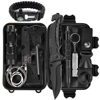 Kit de survie multifonction pour aventure en plein air, trousse de premiers secours d'urgence SOS, outil de survie, voyage, Camping, randonnée, chasse, boîte à outils