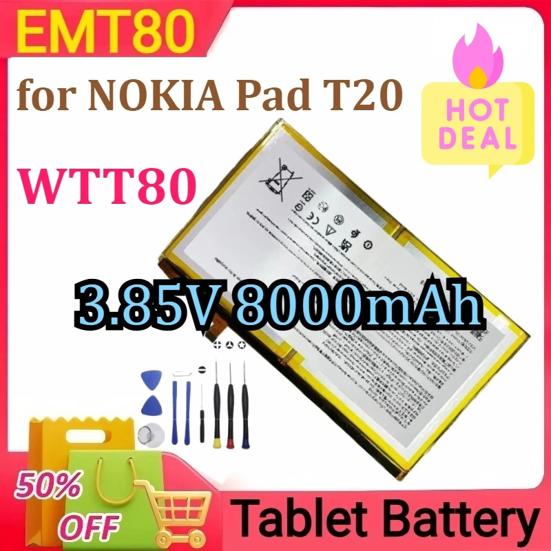 

EMT80 WTT80 for NOKIA Pad T20 Tablet Battery New 3.85V 8000mAh+tools
