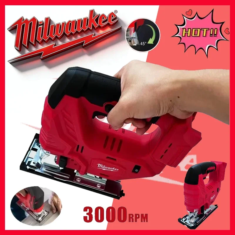 

Milwaukee 18V 20V Battery 3 Orbital Settings Electric Jigsaw Woodworking Tool Brushless Jig Saw 0-45º Cutting Power Tools