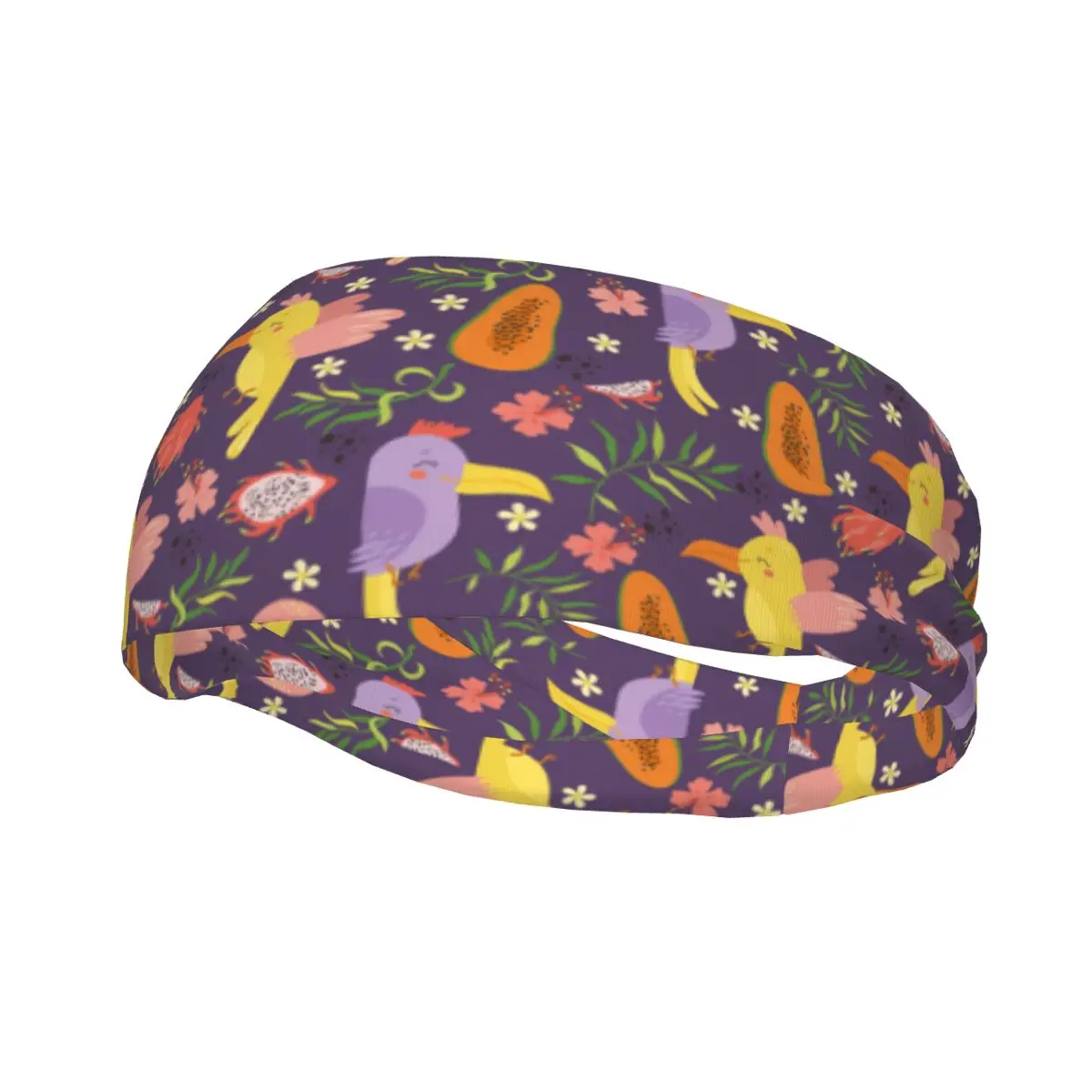 Sports Headband Exotic Parrots Fruits Fitness Sweatband Absorbent Cycling Jog Hair Bandage