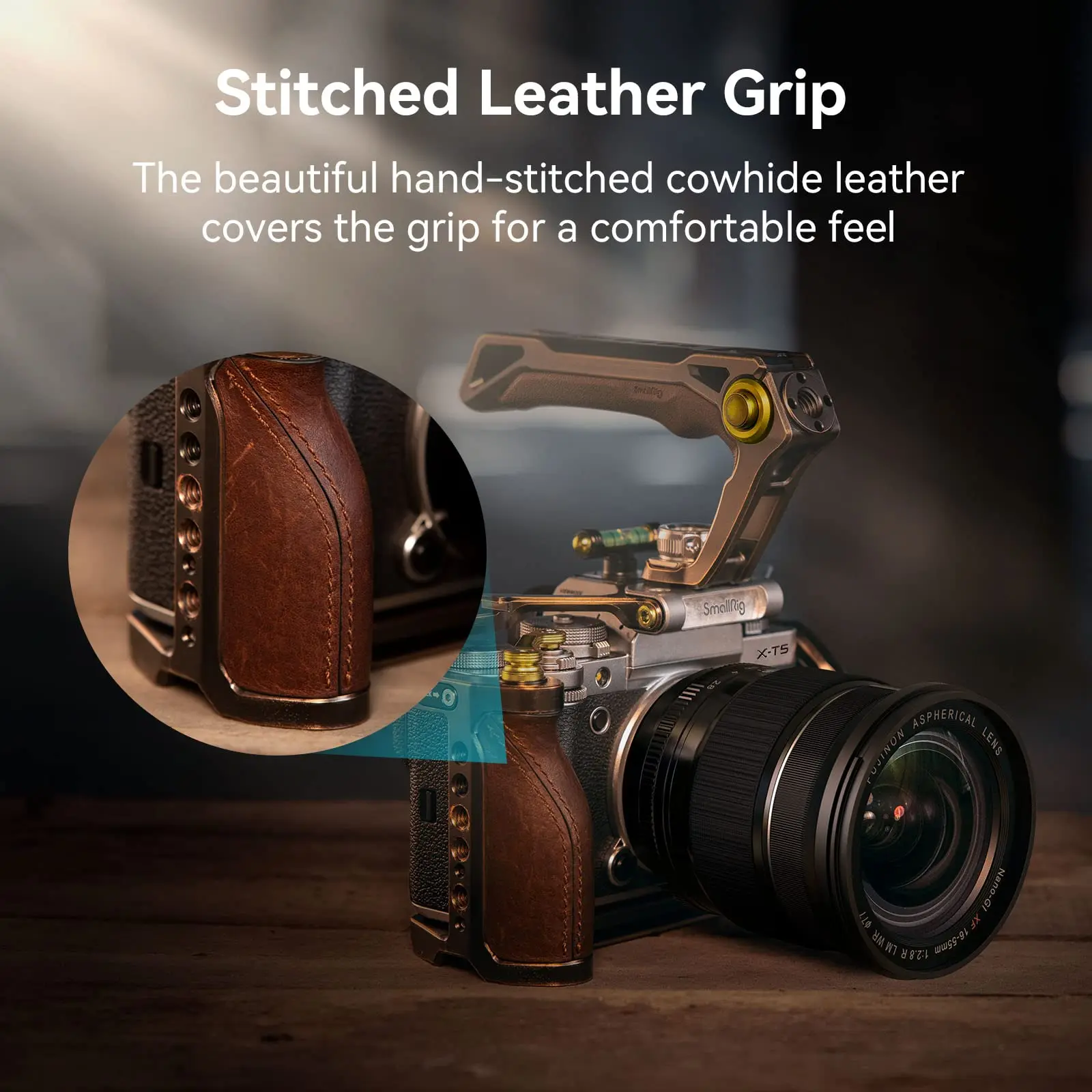 SmallRig Retro Handheld Cage Kit for FUJIFILM X-T5 with HDMI Cable Clamp and Top Handle, Hot Shoe Cover with a Bubble Level 3872