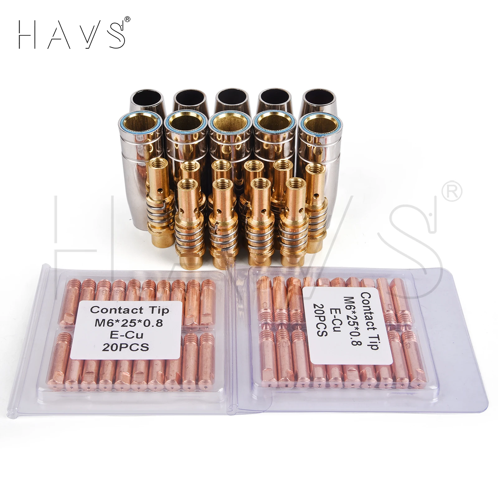 30/60PCS 15AK Welding Torch Consumables 0.8mm 0.9mm 1.0mm MIG Torch Gas Nozzle Tip Holder of 15AK MIG MAG Welding Torch