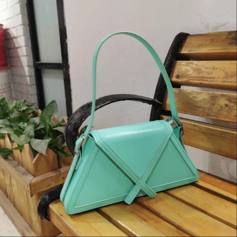 Marca luxuosa feminina painéis trapézio axilas sacos 2025 na moda de alta qualidade bolsa ombro couro designer bolsas geométricas