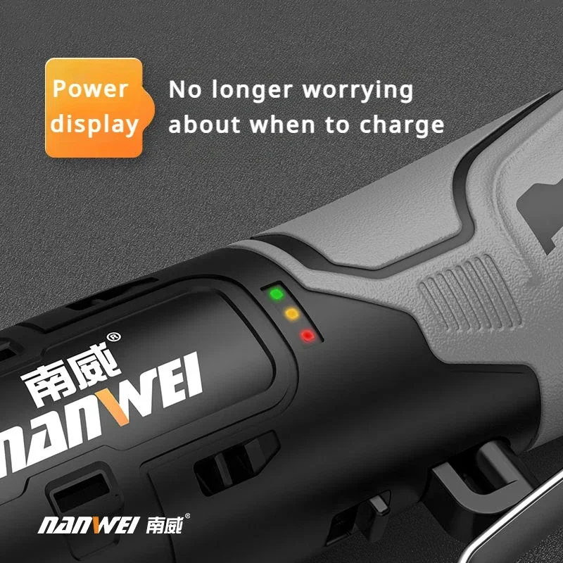 NANWEI 16.8V/21V Cordless Electric Wrench 90 Degree Right Angle Wrench 3/8\