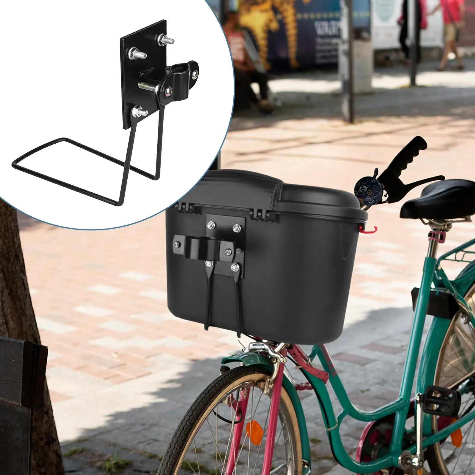 

Bike Basket Bracket with Screws and Nuts Mounting Bracket Metal Bike Bracket Holder Sturdy Bicycle Basket Support Bracket