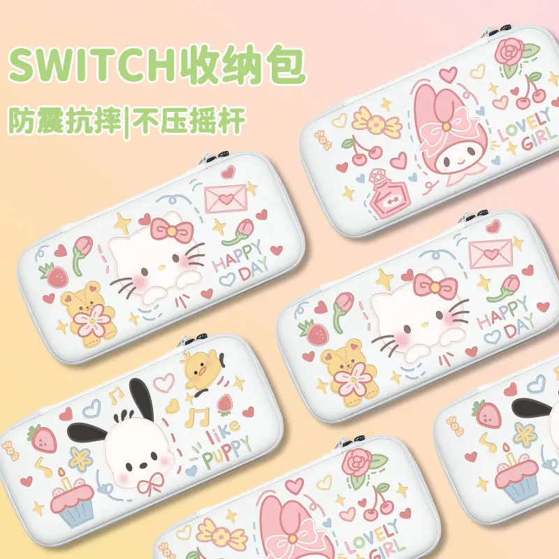 

Sanrio Hellokitty Mymelody Suitable for Nintendo Switcholed Storage Bag Cute Anime Switch Anti-fall Hardshell Lite Handle Box Ns