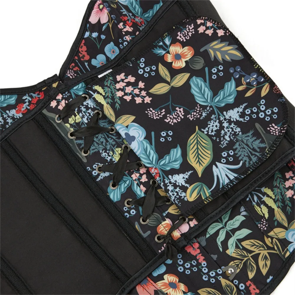 خمر مشد الأعلى overالصدر القوطية المرأة الدانتيل يصل مثير بوستير صد الأزهار يطبع محدد شكل الجسم المشدية الموضة #5