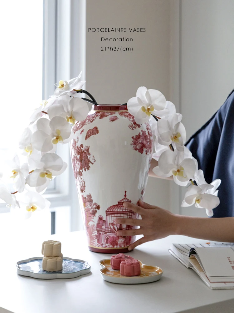 

Rinoart Vintage Cerc Flower Vase Gold-Decorated Home Decor Dir"Rui Garden Paradise"Collection Series Chinese New Sle