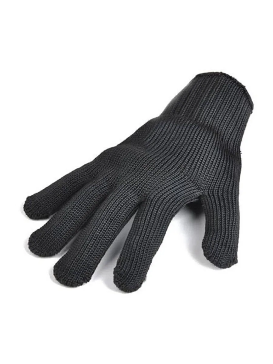 1Pair Black Steel Wire Metal Mesh Gloves Safety Anti Cutting Wear Resistant Kitchen Butcher Working Gloves Garden Self Defense