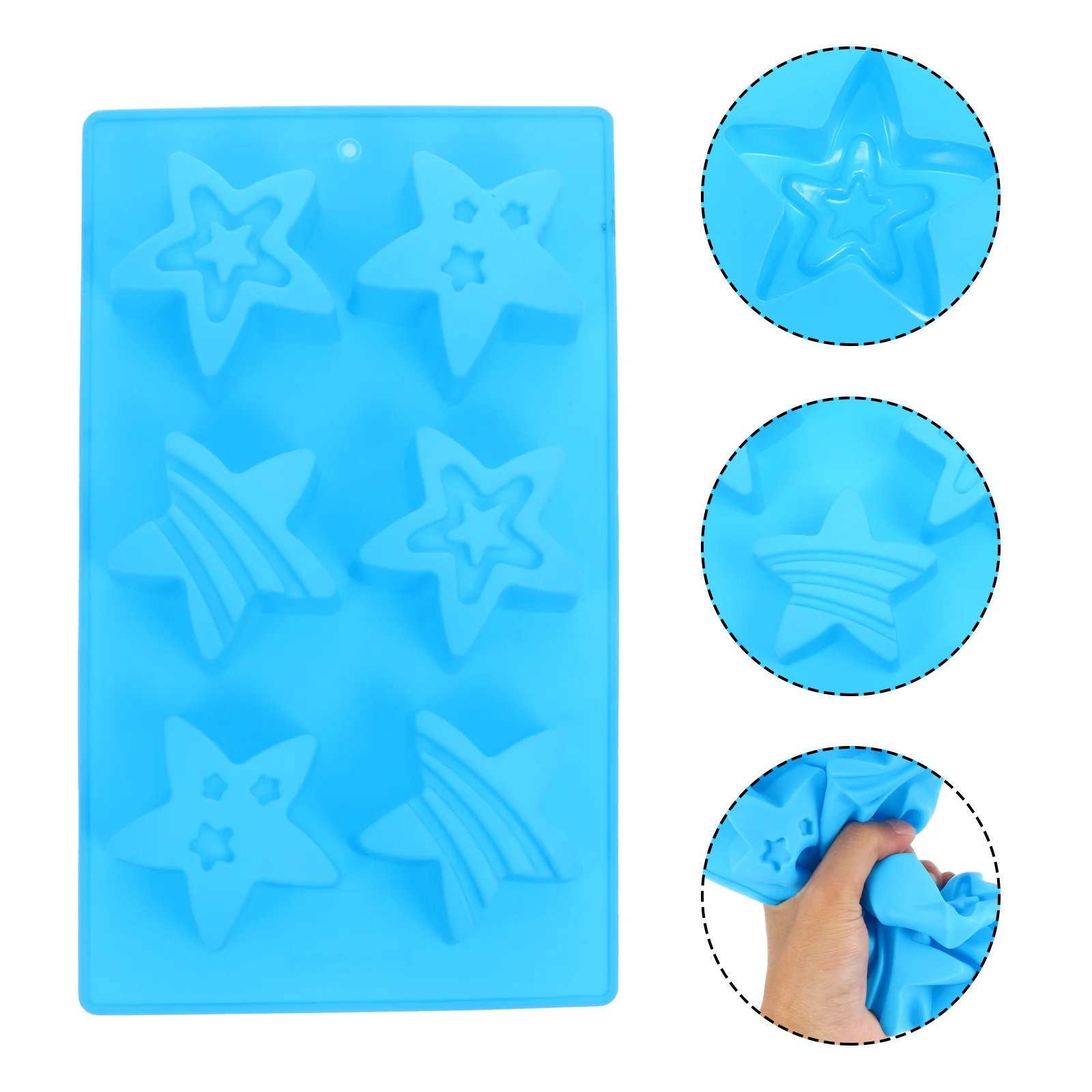 

Six-hole Five-pointed Star Mold Creative Crystal Epoxy Manual DIY Handmade Silica Gel Silicone Home Soap Making