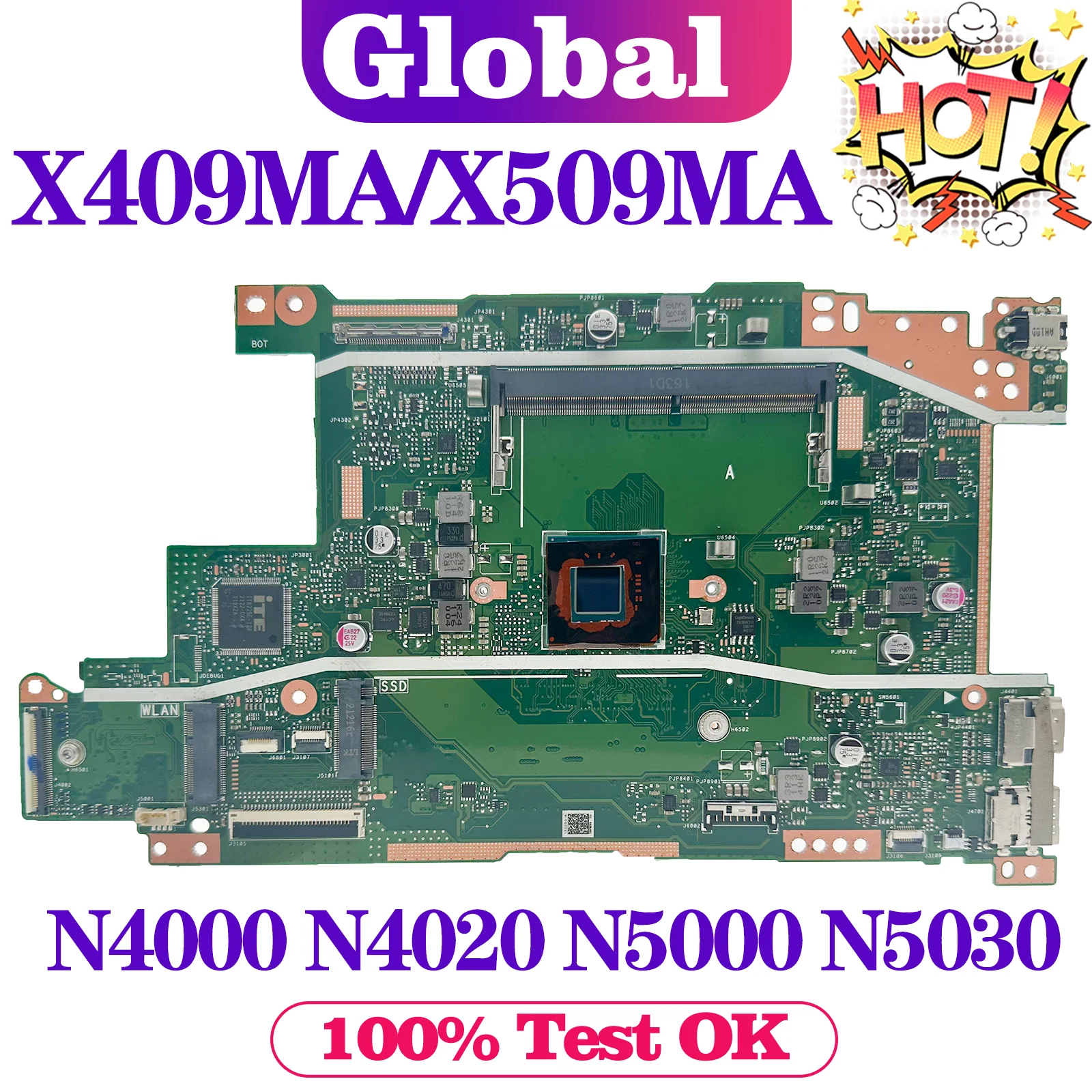 KEFU X409MA Mainboard For ASUS X509MA X409M X509M F409MA F509MA A409MA A509MA Laptop Motherboard N4000 N4020 N5000 N5030