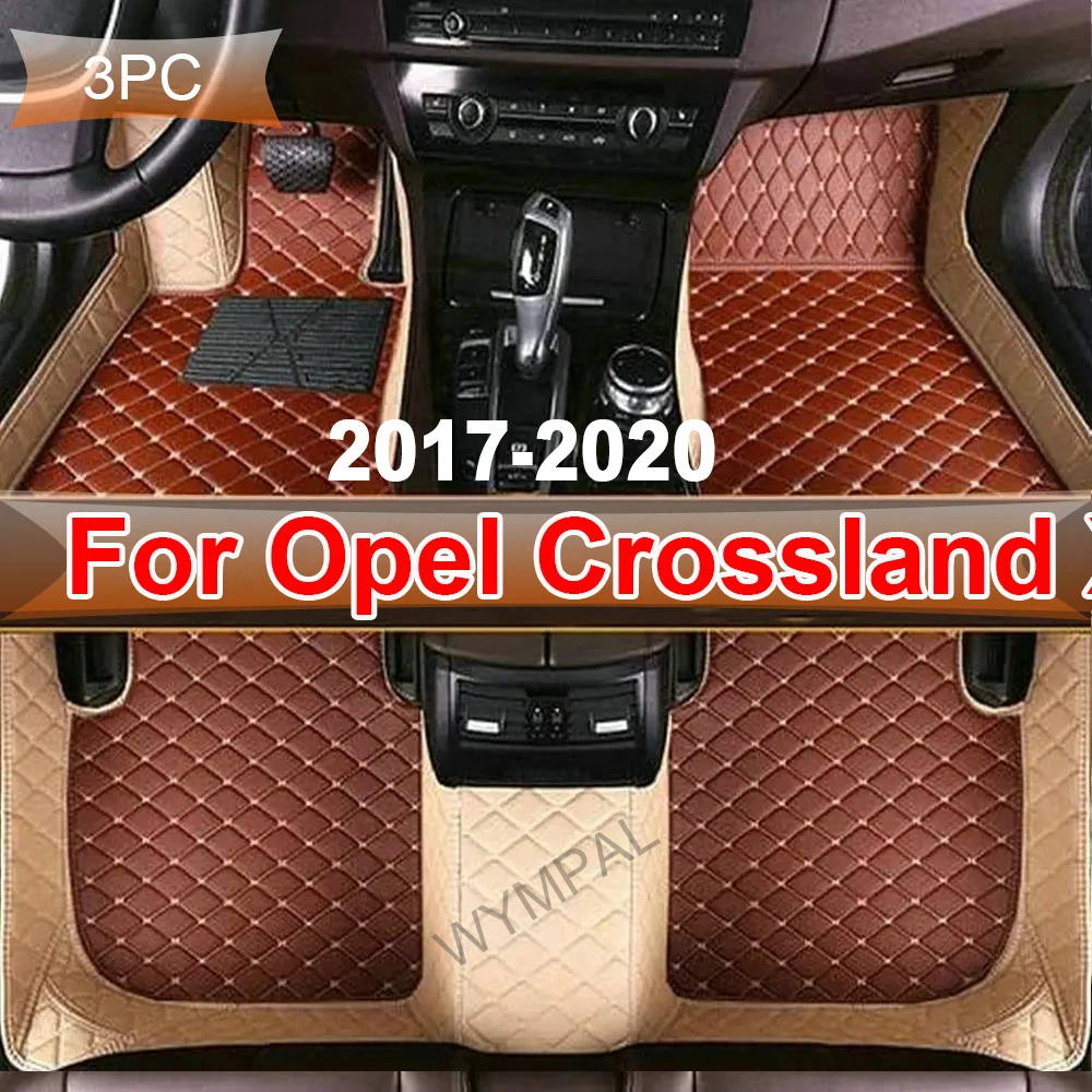 Car Floor Mats For Opel Crossland X 2017-2020 DropShipping Center Interior Accessories 100% Fit Leather Carpets Rugs Foot Pads