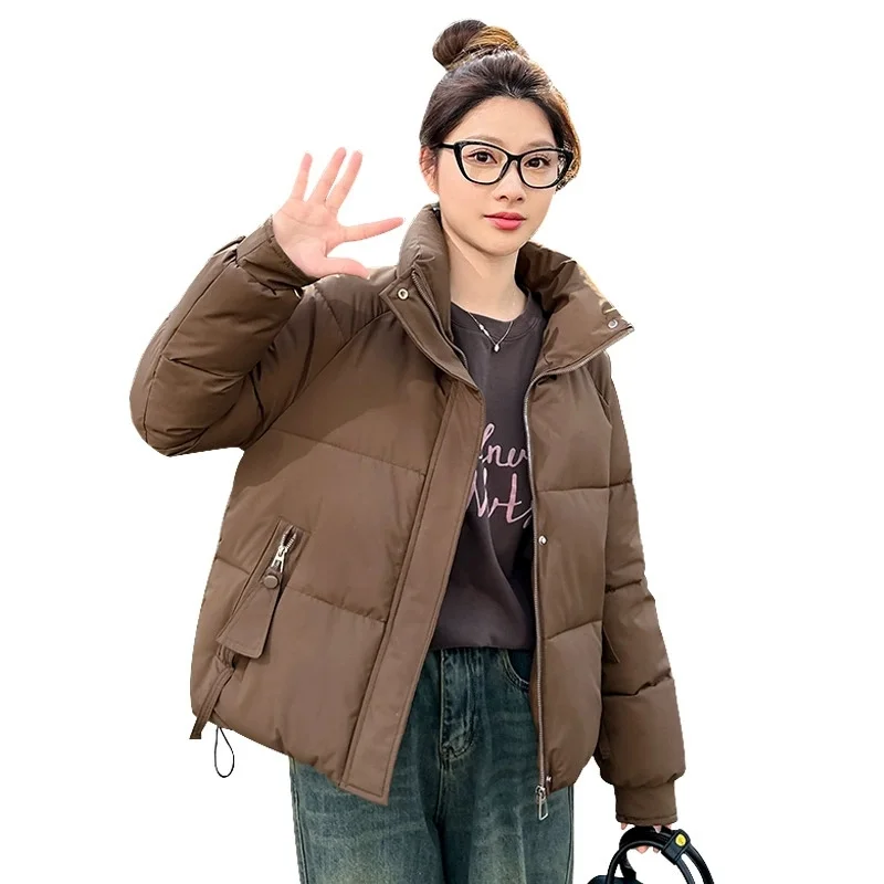 Doudoune Courte en Coton Fin et observateur pour Femme, Manteau d'Automne et d'Hiver Rembourré, Parka, 3XL, Nouvelle Collection 2025