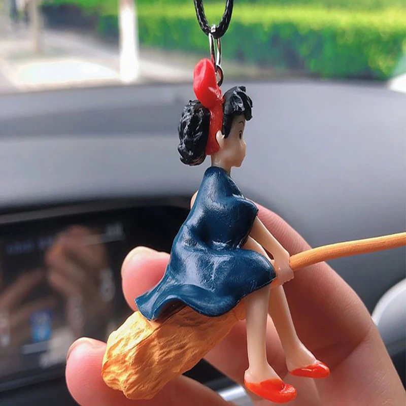Niedlicher Hexenbesen, Auto-Charm, verstellbares Seil, rutschfest, Rückspiegel, Dekor, magisches Thema, hängende Verzierung, Geschenk
