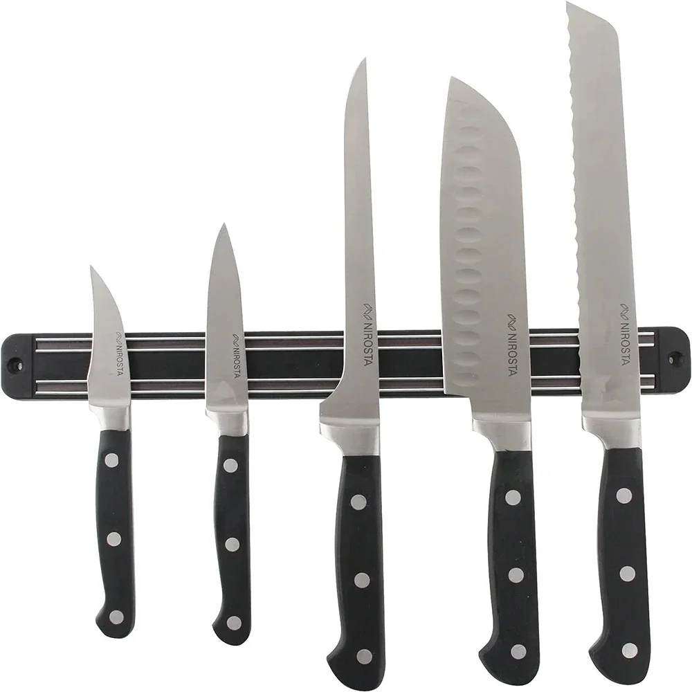 13 Inch Magnetic Knife Holder Wall Mounted Stainless Steel Magnetic Knife Strip Strong Powerful Knifes Rack Storage Kitchen Bar