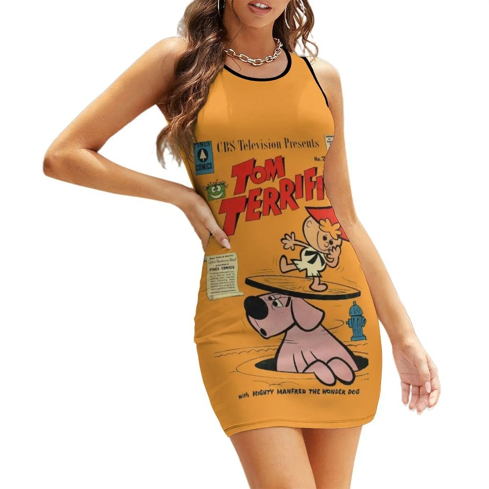 

Tom Terrific with Mighty Manfred the Wonder Dog Sleeveless Sundress Woman dresses dresses for women