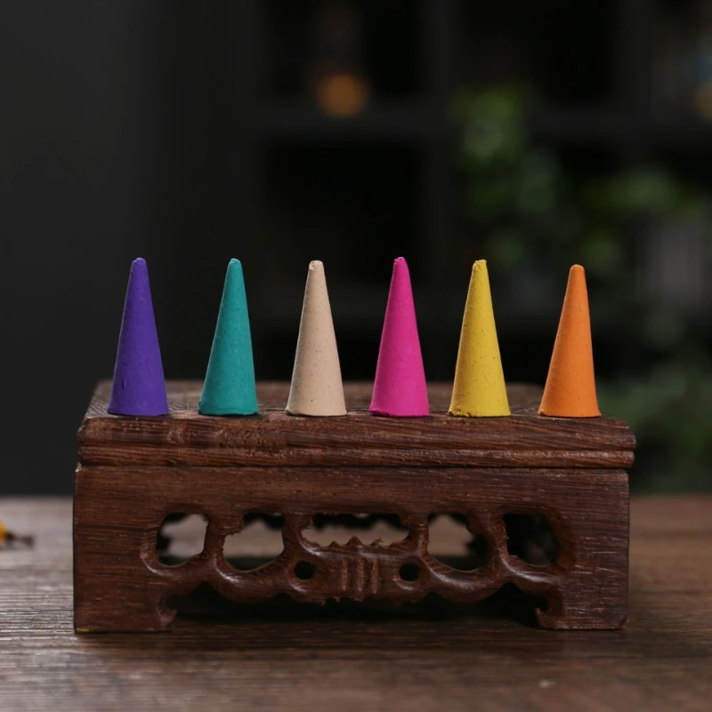 Mixed Natural Reflux Tower Incense Cone Rose Lavender Aromatherapy for Smoke Odor Remover Anxiety Relief Meditation Fragrance image 5