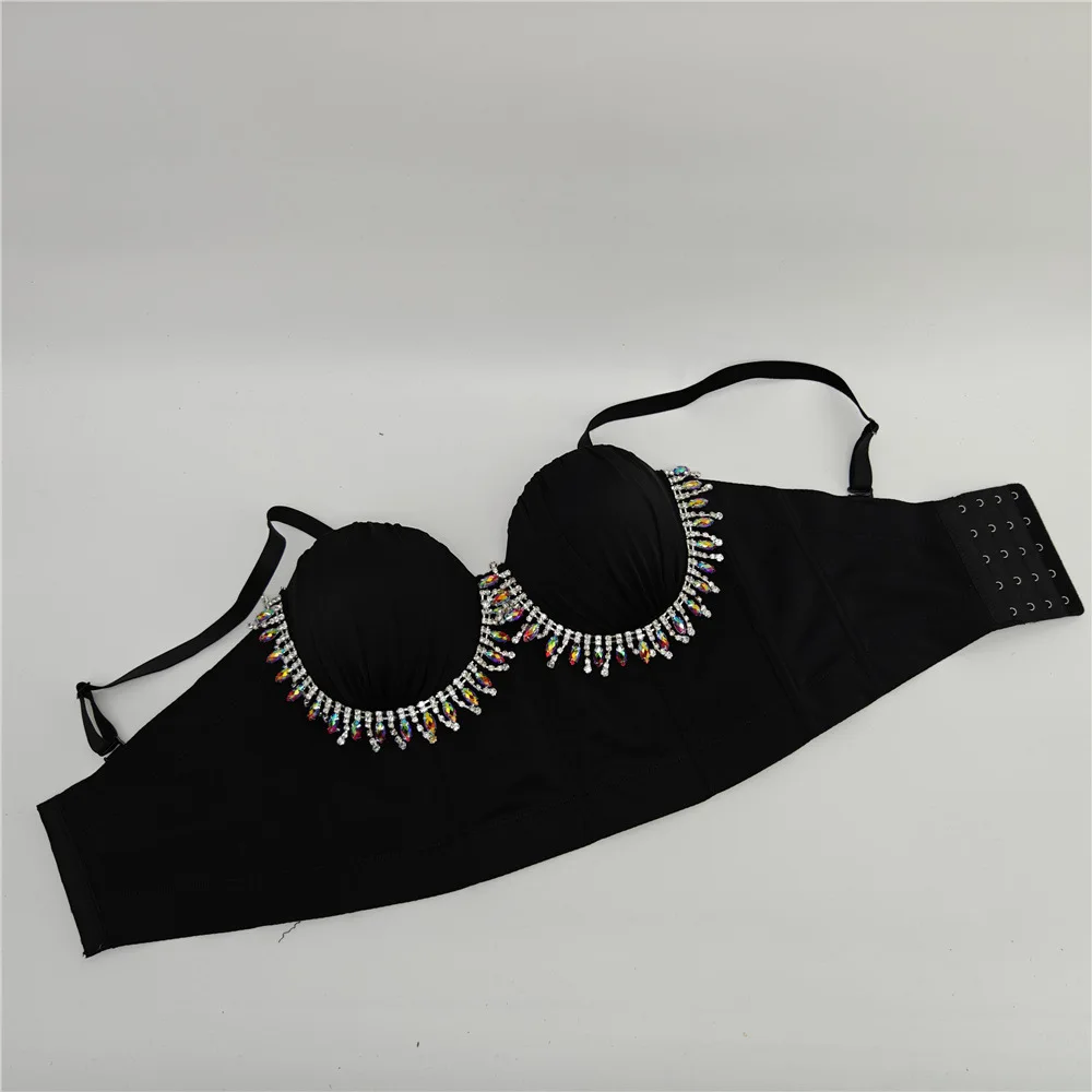 

Fashion Electronic Music Festival Nightclub Sexy Pleated Fishbone Bra