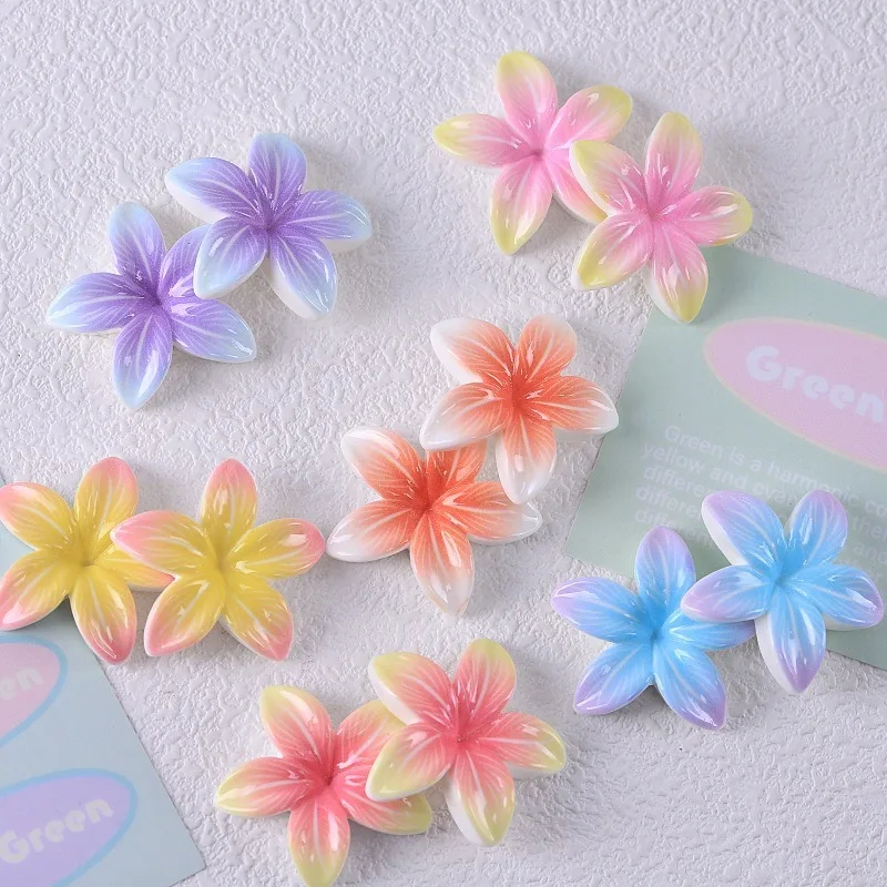 Beautiful pointed leaf egg flower resin five petal flower DIY hair clip accessory small ornament