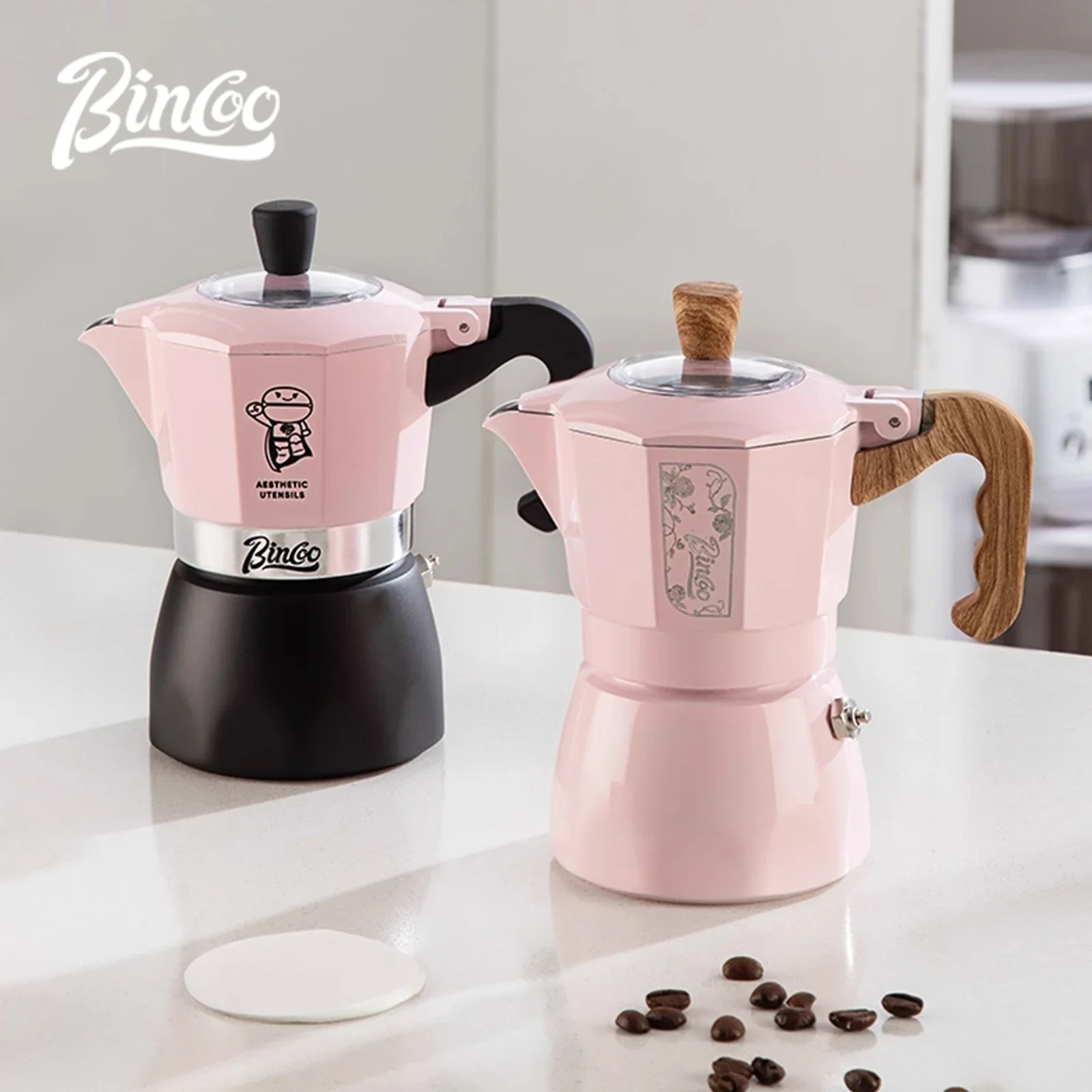

Bincoo Dual Valve Moka Pot Espresso Mocha Pot Hand Brewed Coffee Pot Electric Stove For Italian Home Outdoor Barista Tools 220V