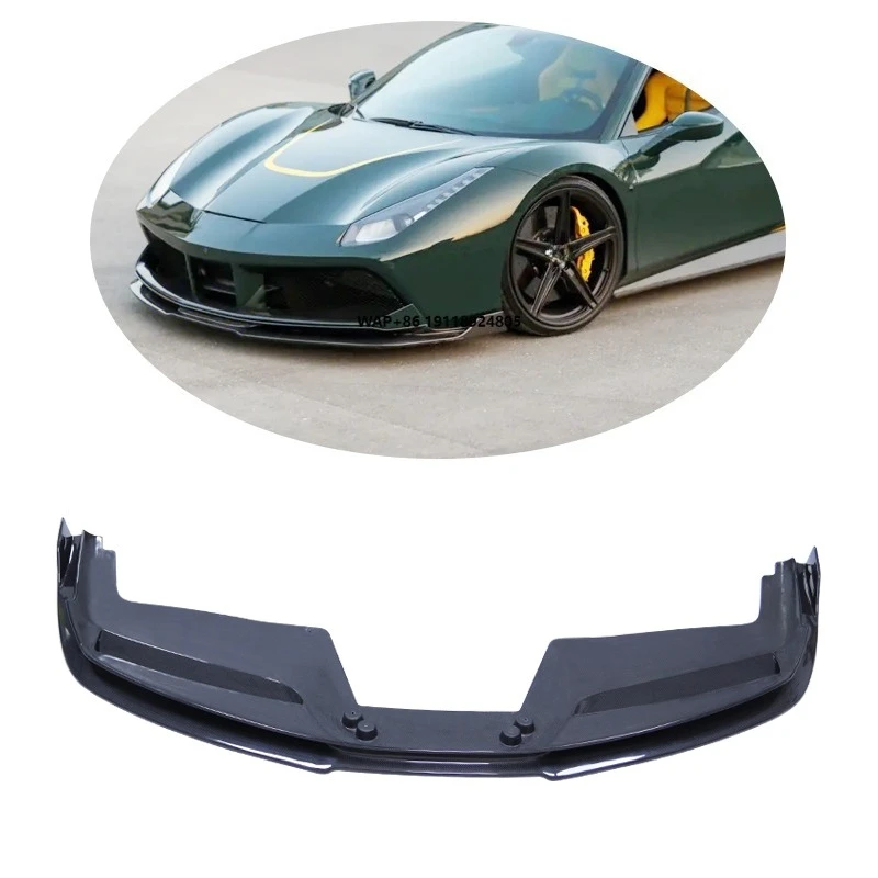 

Car Accessories High Glossy Finish Carbon Fiber Vors Style Car Bumper Front Lip for 488