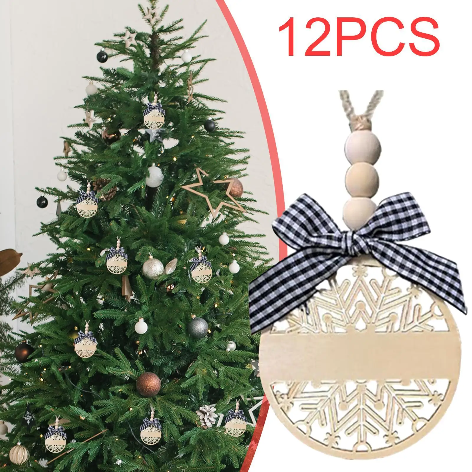 

12x Christmas Wooden Name Tags DIY Christmas Tree Hanging Ornament for Christmas Stockings Tree Christmas Decorations Home Decor