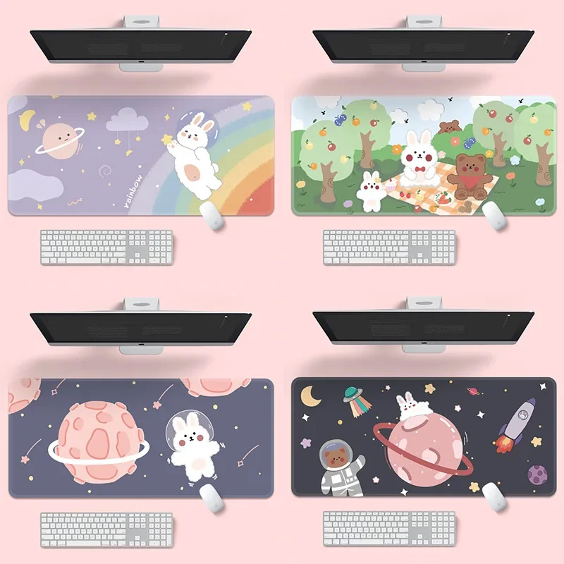 Ins Cartoon Large Mousepad kawaii Desktop Game Mouse Pad Cute PC Computer Keyboard Table Mat Wrist Rest Mouse Mat Organizer