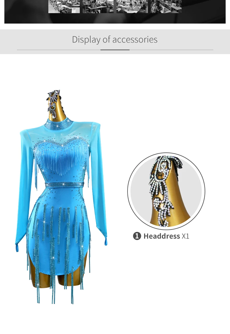 2026 Neuer Lateinamerikanischer Tanzrock, Sexy Damen-Tanzanzug, Partykleid für Mädchen, Trainingskleidung, Samba-Sportkostüme, Bühnenoutfit für Frauen – Detail 4