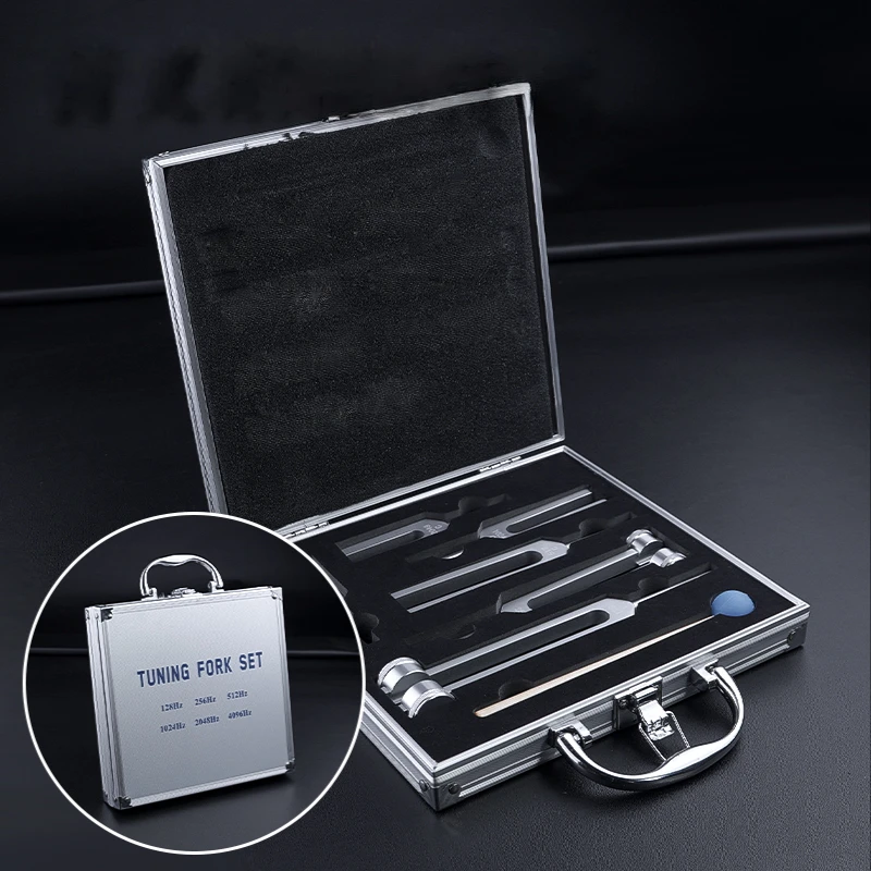 6 Pcs Aluminum Tuning Forks Set with Case Professional Tuning Fork Medical Sound Healing Chakra Musical Instrument 128hz-4096hz