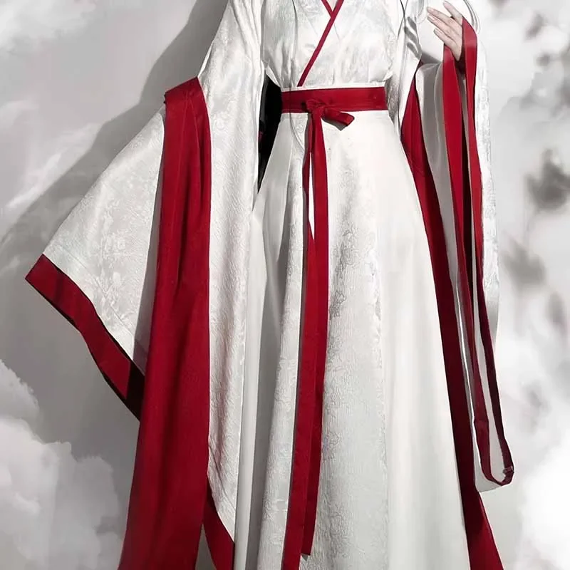 فستان هانفو الصيني للنساء أزياء الهالوين كرنفال التأثيرية أزياء حفلات نسائية أطقم هانفو البيضاء القديمة مقاس XL