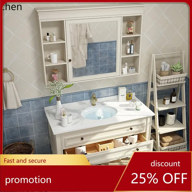 

HT combination solid wood floor-to-ceiling washbasin rock slab washbasin pool mirror cabinet bathroom washbasin cabinet