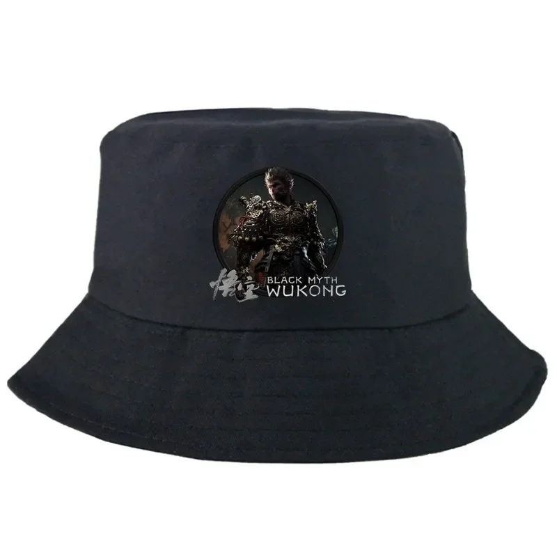 Streetwear Black Myth Wukong Bucket Hat Casual Summer Bucket Hat Man Women Cool Streetwear Outdoor Sunscreen Fishing Hunting Cap