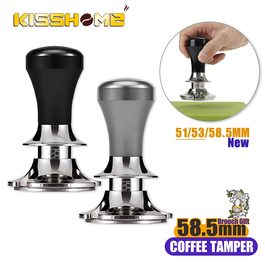 Coffee Tamper Calibrated Adjustable Depth Constant Pressure Stainless Steel Espresso Portafilter Tool Barista Accessories Gifts