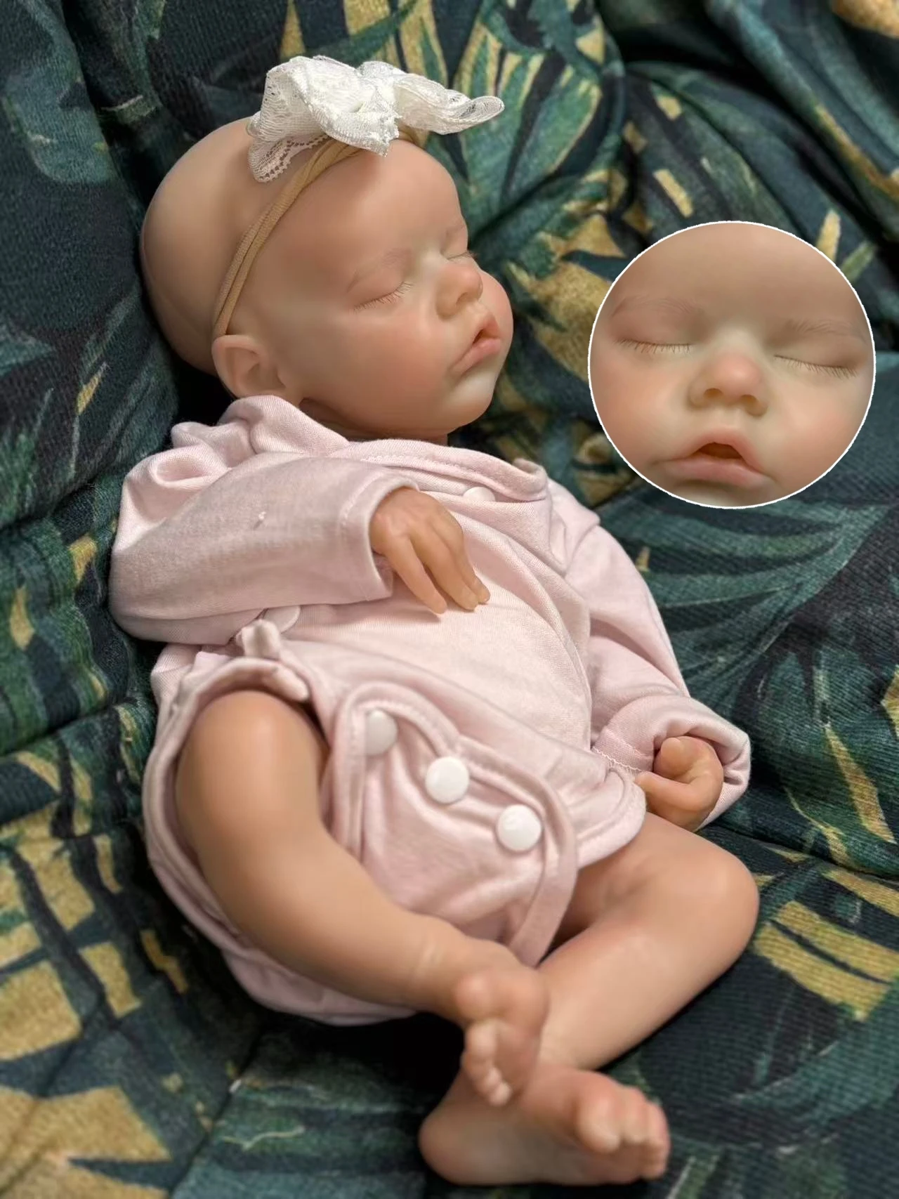 16-Zoll-All-Silikon-Reborn-Baby-Mädchen, handgefertigt, weich, für Neugeborene, Zwillinge B, lebensechte bemalte Kunstpuppe mit sichtbaren Adern als Geburtstagsgeschenk