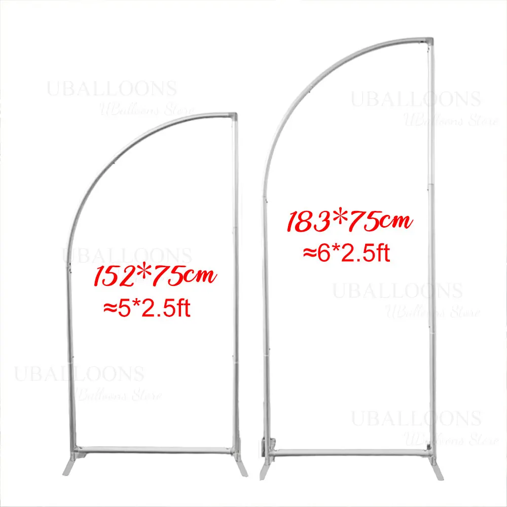 

5/6ft Half Moon Arch Stand Aluminum Alloy Curved Arch Backdrop Stand Frame for Wedding Birthday Baby Shower Background Decoratio