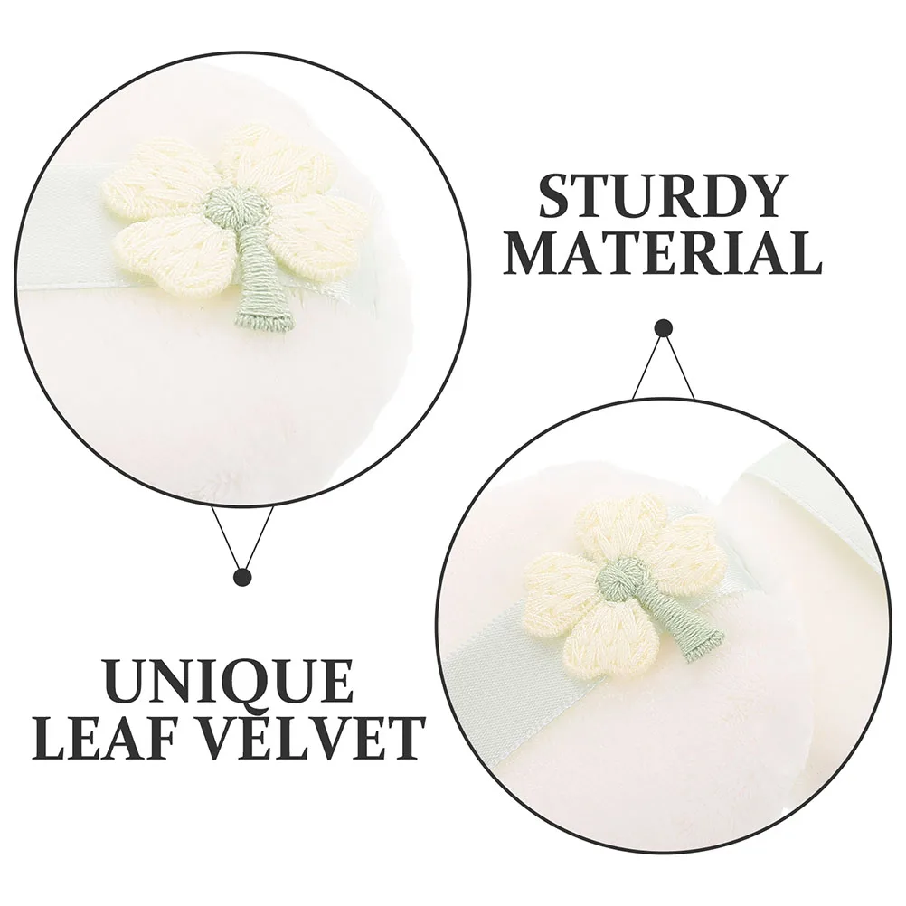 3 uds polvo suave maquillaje cara Puff lavable reutilizable para aplicación de base en polvo suelto diseño bordado compacto Puff Pads
