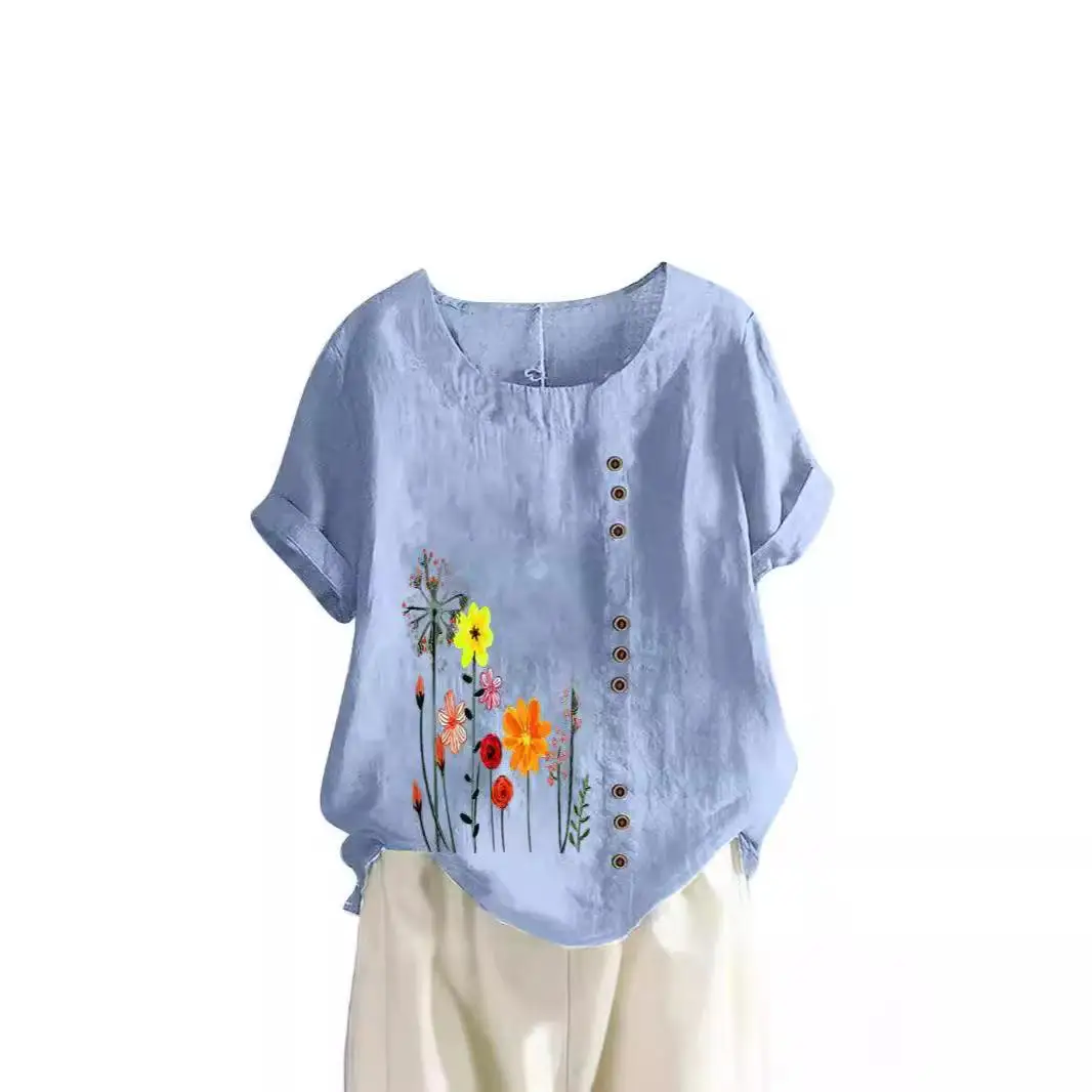 

Женская хлопково-льняная одежда irt ort Sve с одним принтом, удобная посадка, летняя женская одежда премиум-класса Faion