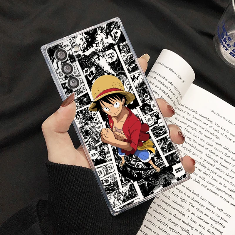 Anime One Piece Luffy Zoro For Samsung S24 S23 S22 S21 S20 FE S10 S9 S8 Plus Ultra Pro Lite 5G Transparent Soft Phone Case