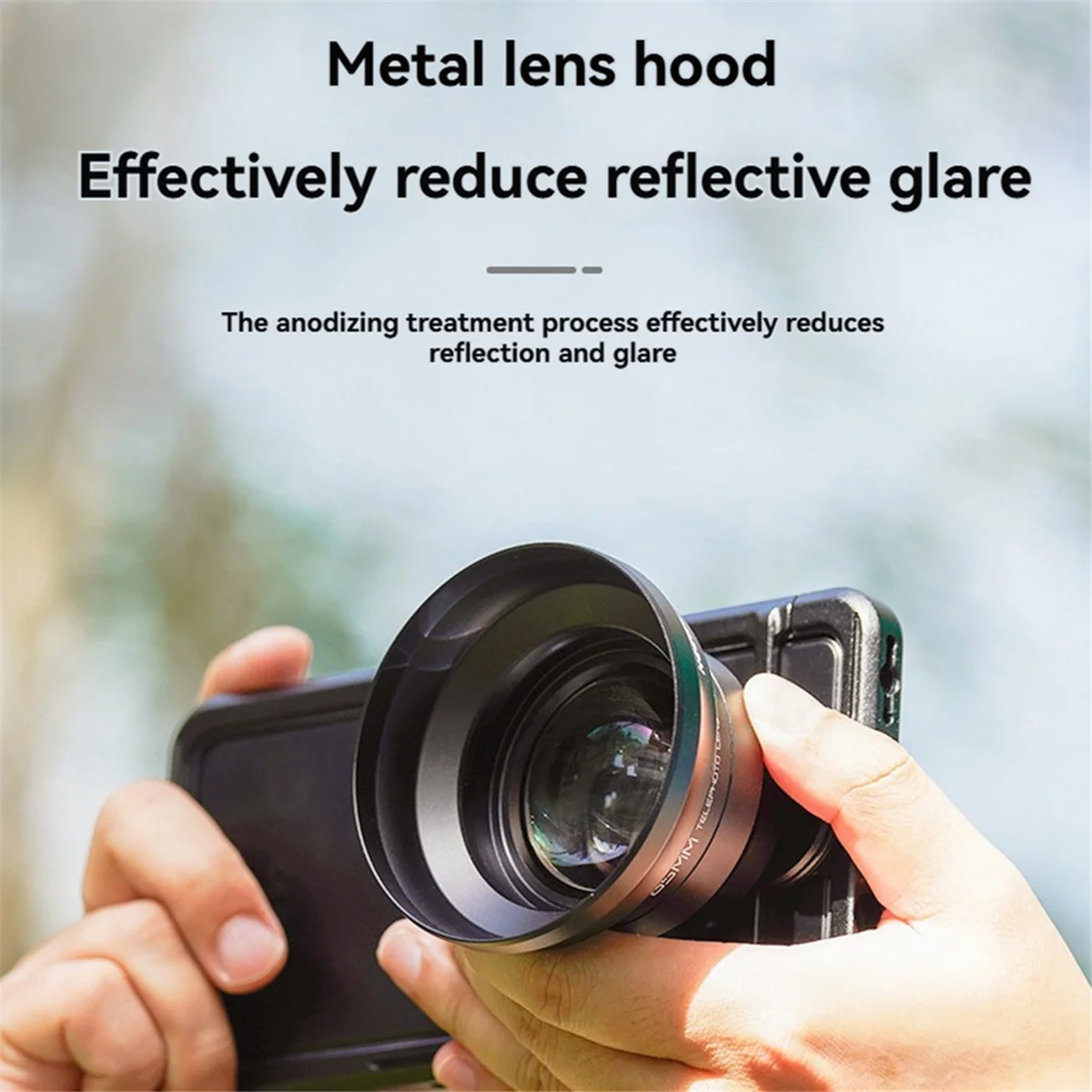 

65mm Telephoto Phone Camera Lens 2.2 Zoom Lens with Lens Hood for 16 15 S25 S24 Ultra Phone Cage Case