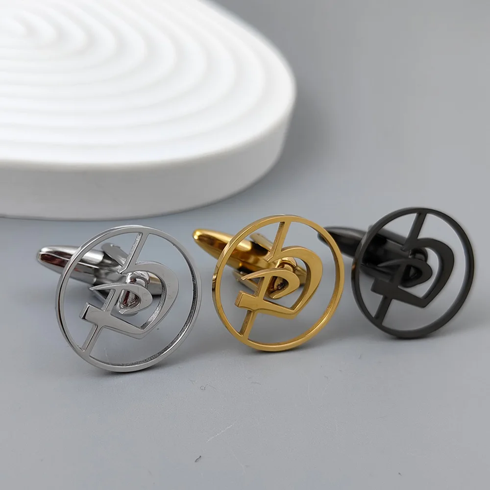 2024 new tribal logo gold-plated stainless steel cufflinks, suit shirt cuffs, business formal accessories 3 color set