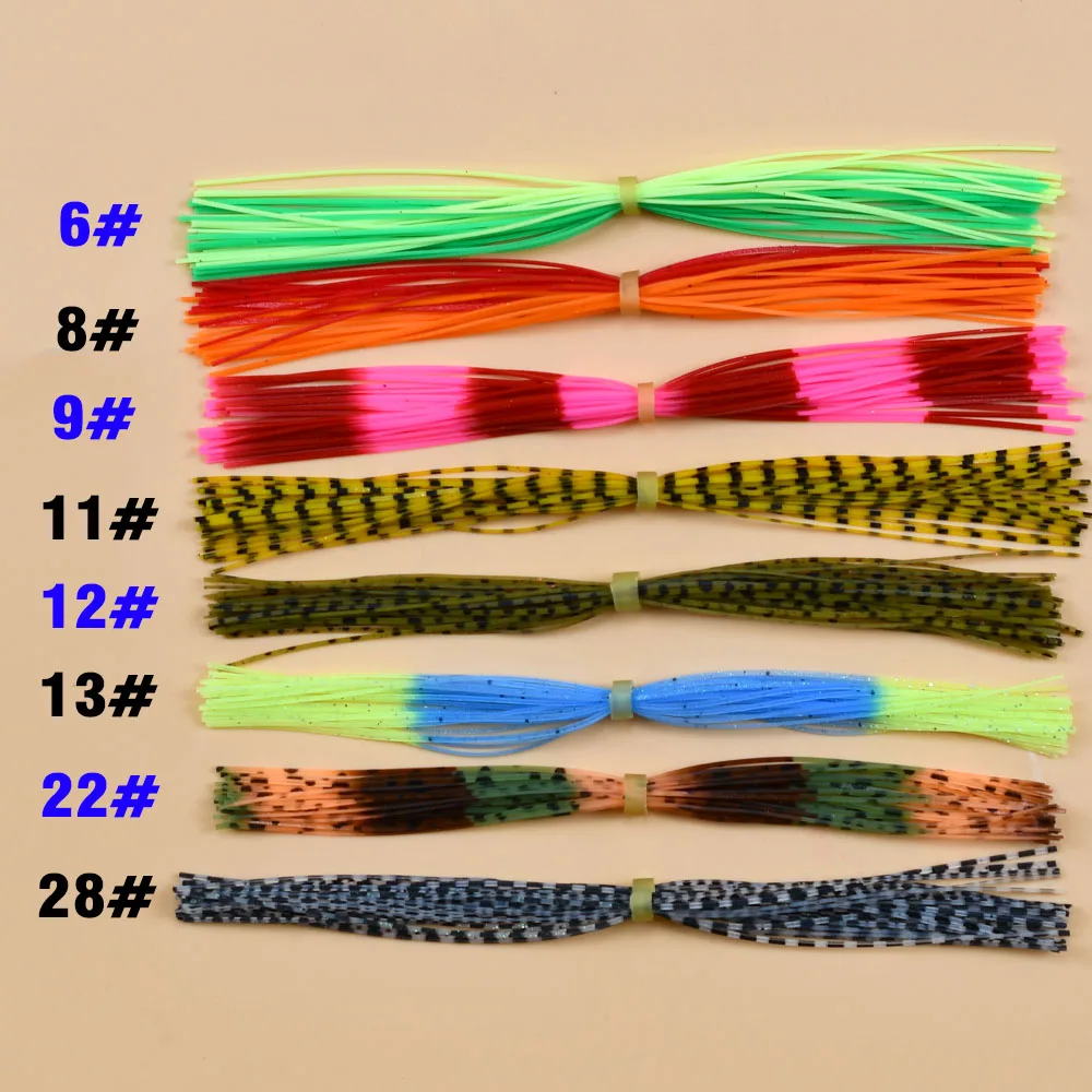 MNFT 8 Bundles 13 cm Länge Fliegenbindematerial Streamer Nymphenbeine Buzzbaits Spinner Glitzer Barred Color Jig Tintenfischrock – Detail 2
