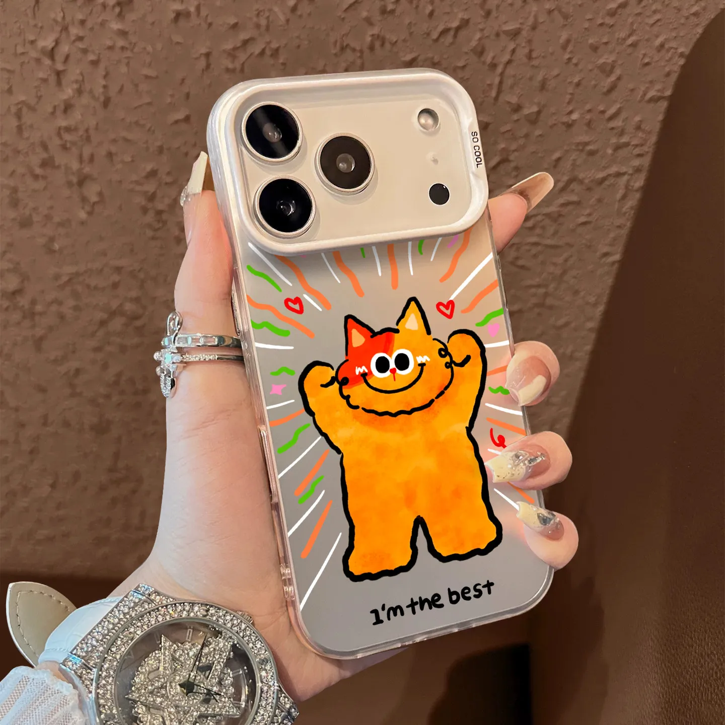 

Phone Case for Apple iPhone 17 Air 16 15 Pro Max 14 13 Pro 12 11 Plus Camera Protection for Male Female Cute Lucky Kitten Bumper