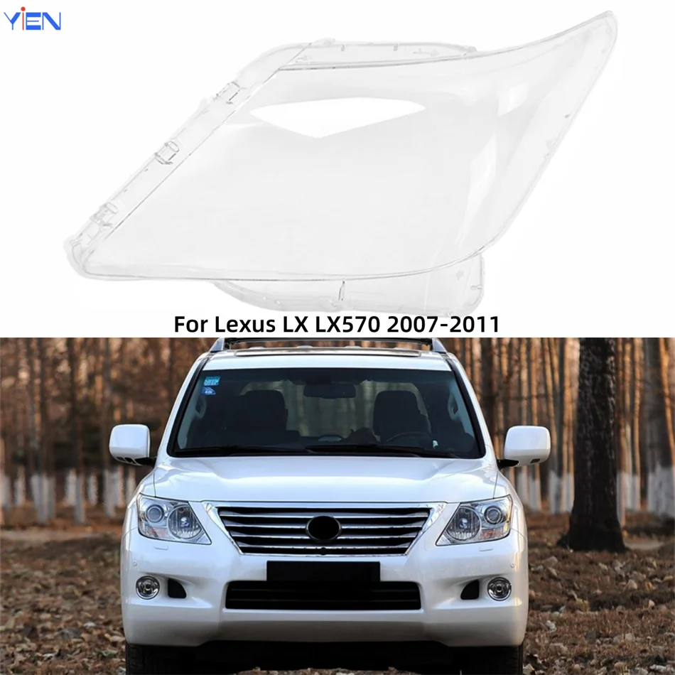 For Lexus LX LX570 2007 2008 2009 2010 2011 Auto Accessory Lampshade Headlights Lens Car Front Headlight Lens Cover Lights Shell
