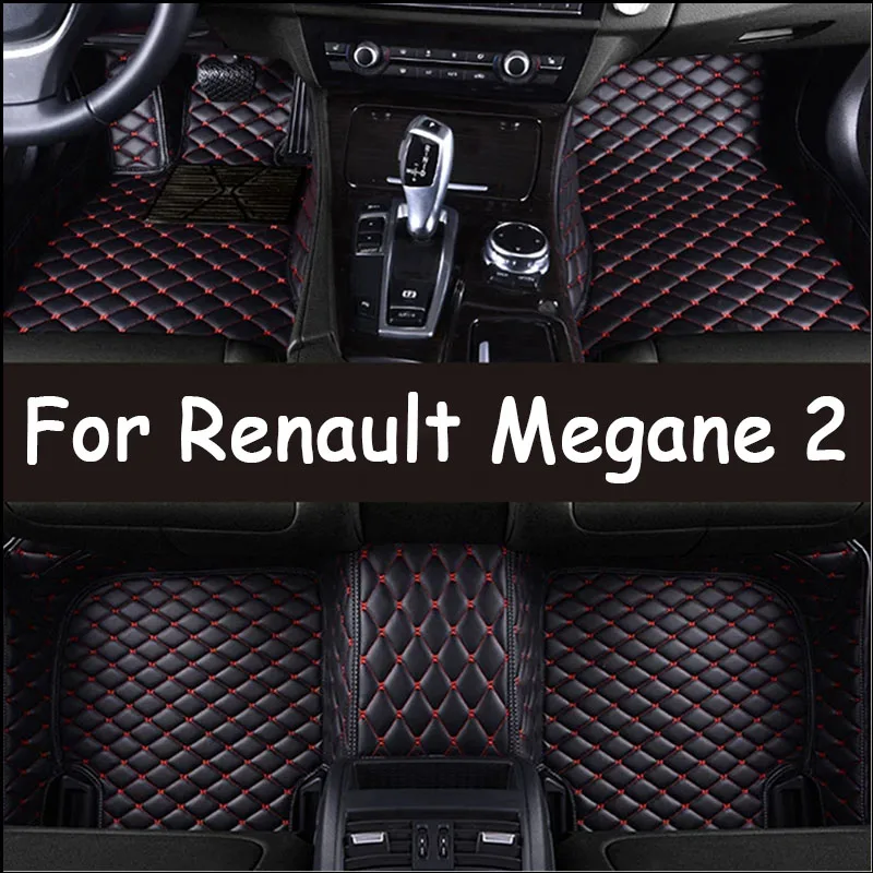 Custom Automotive Car Floor Mats For Renault Megane 2 2003 2004 2005 2006 Auto Luxury Leather Men Women Car Mats Full Coverage