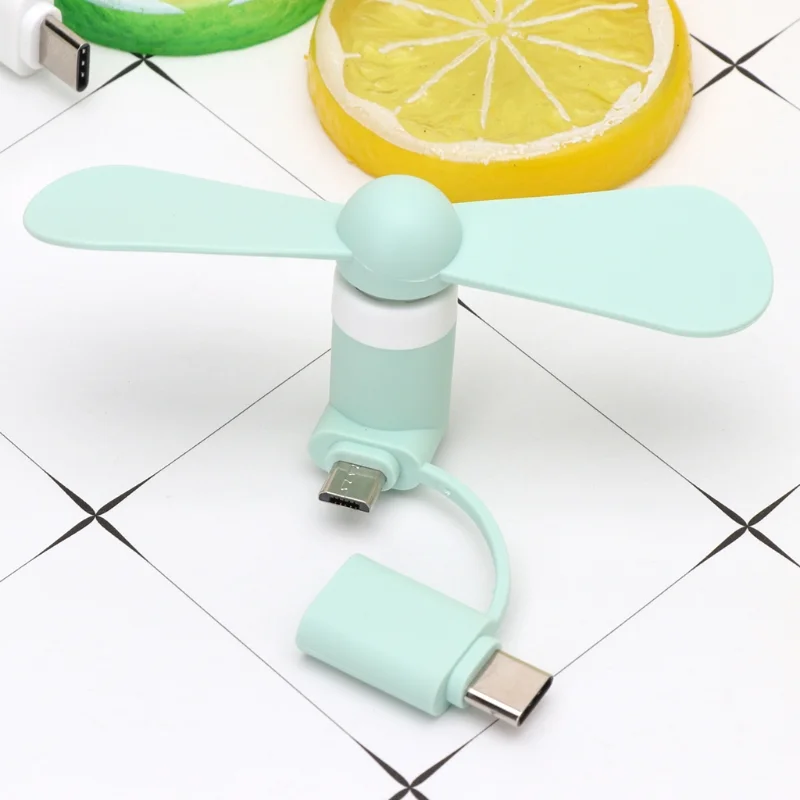 Draagbare Mini Fan 2in1 Type C Micro Usb Voor Samsung Xiaomi Huawei Htc Mobiele Telefoon En Alle Smart Phone Kleine Ventilator