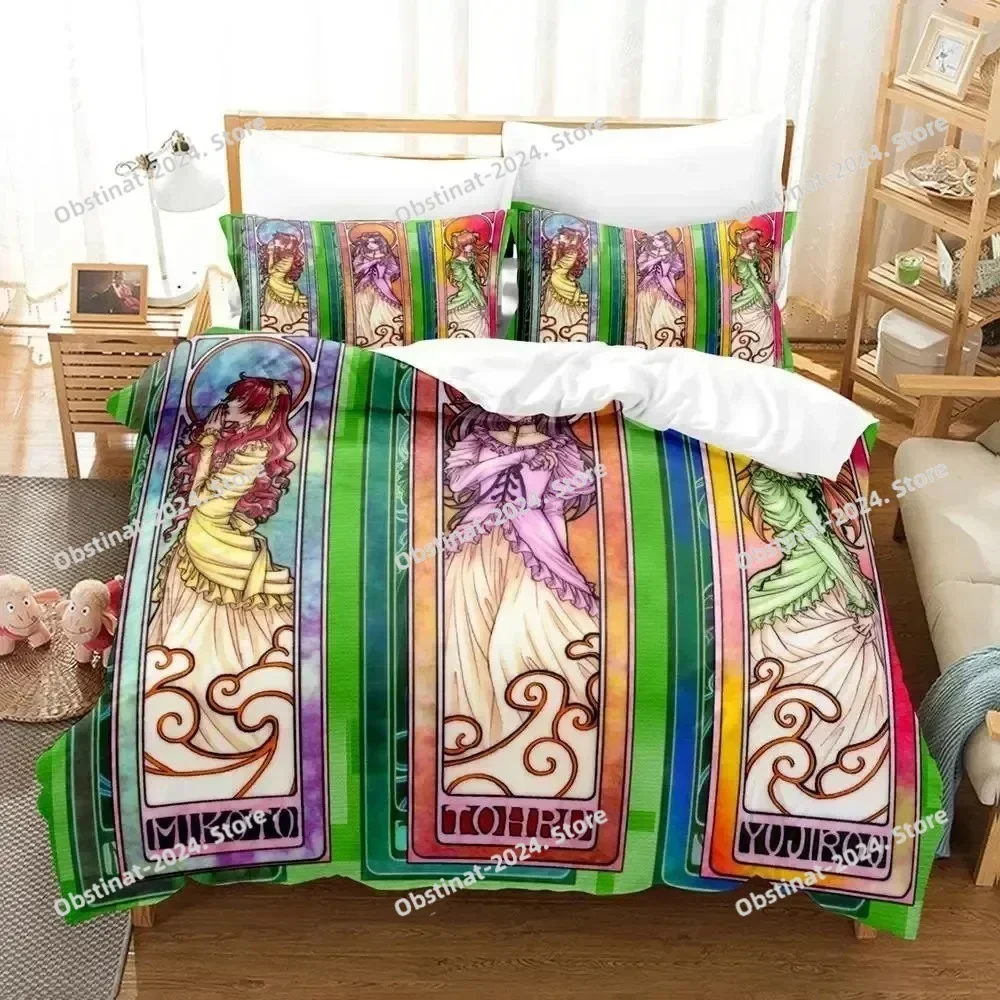 

3D Anime Bibliophile Princess Bedding Set Printed single Comforter Quilt Duvet Cover Pillow Case 3 Pieces Sets Kids Adult Size