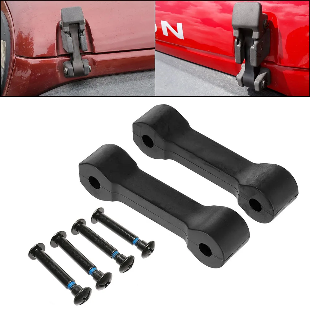 

Комплект из 2 замков капота двигателя (2 шт.) для Jeep Wrangler JK 2007-2017, черный, предотвращает вибрацию и скрип, автозапчасти