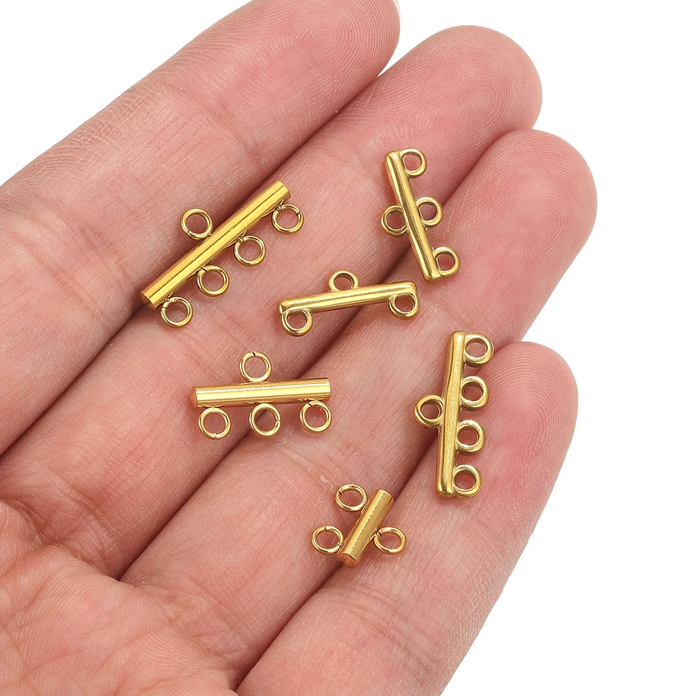 10pcs Stainless Steel Layer Clasp Bails Connector DIY Jewelry Bracelet Necklace Layering Clasp For Jewelry Connector Charm Bulk